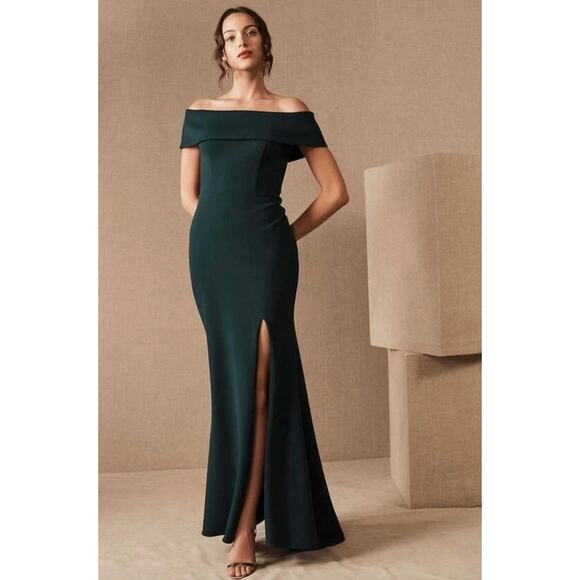 BHLDN Dresses & Skirts - BHLDN Delice Off-The-Shoulder Dress Size 2 Jade Green
